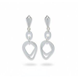 Silver Abstract Geometric Clip-On Earrings